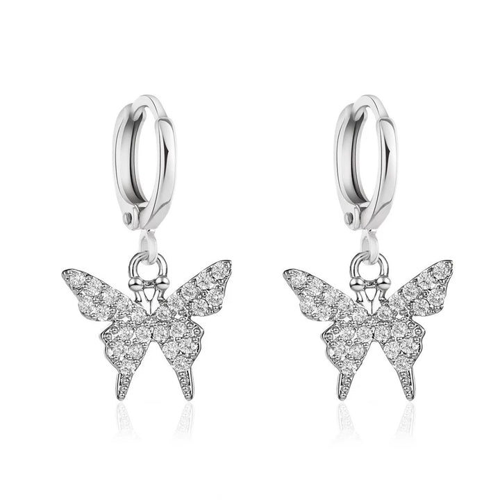 Small Butterfly Earrings with Diamonds