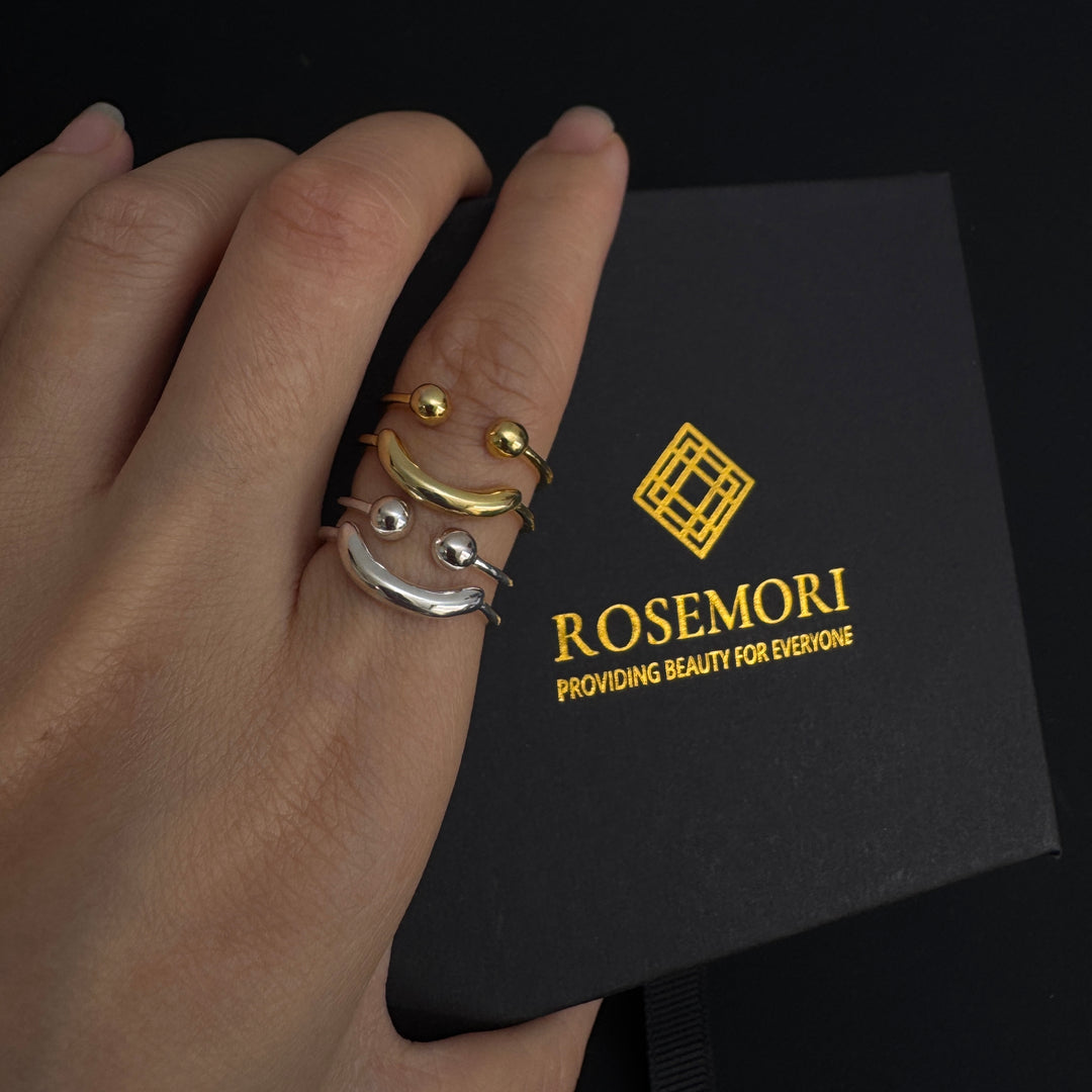 Silver Smile Adjustable Ring