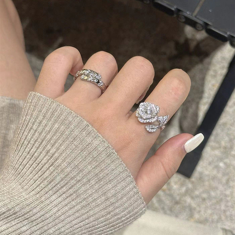 Blooming Rose Ring — Pavé 5A High Carbon Diamond | S925 Sterling Silver