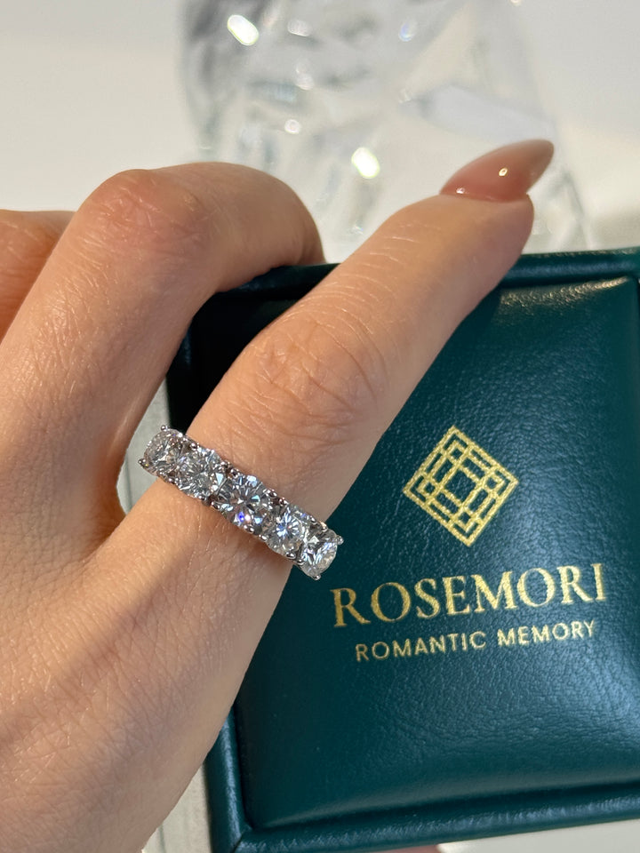 Celestial Wave Five-Stone Moissanite Ring | S925 Sterling Silver