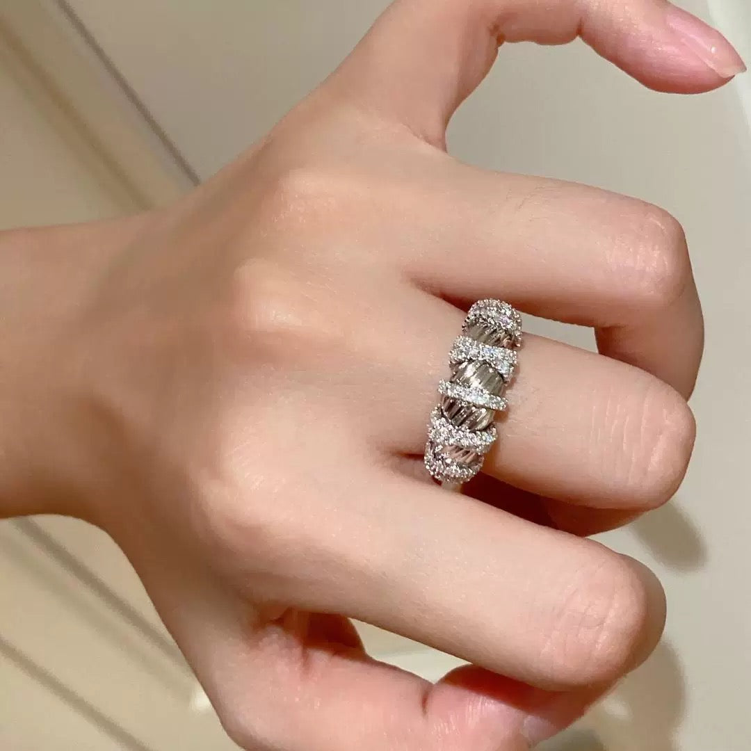 Twisted Zirconia Wrap Ring