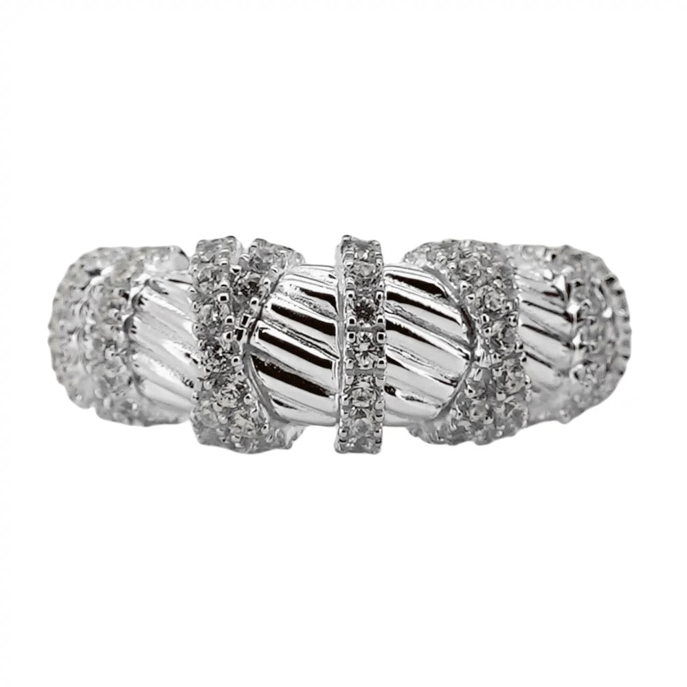 Twisted Zirconia Wrap Ring