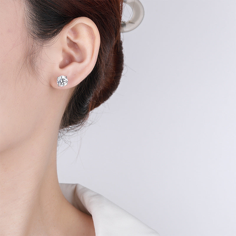 Classic 4-Prong Moissanite Stud Earrings