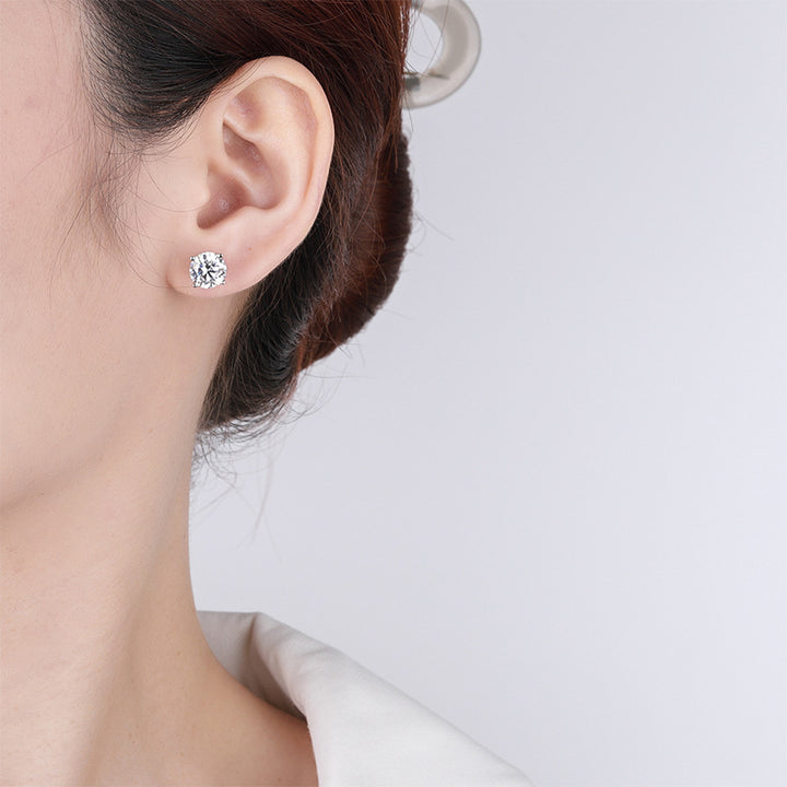 Classic 4-Prong Moissanite Stud Earrings