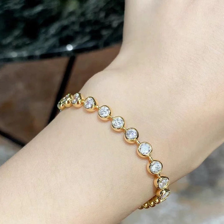 Simple Full Diamond Zirconia Bracelet Necklace