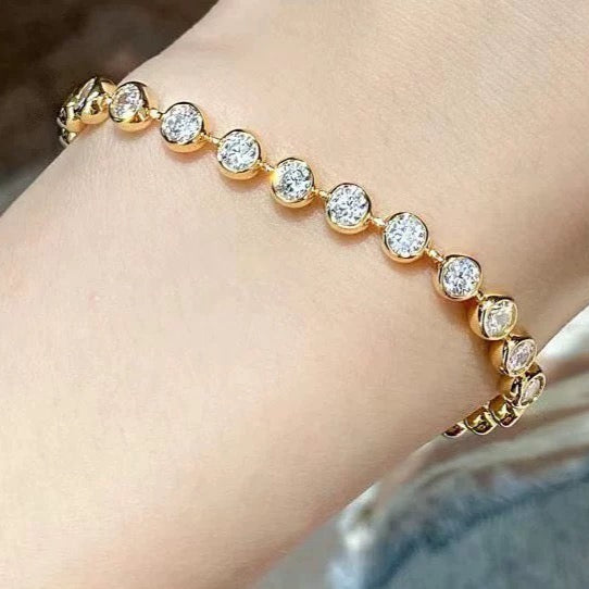 Simple Full Diamond Zirconia Bracelet Necklace