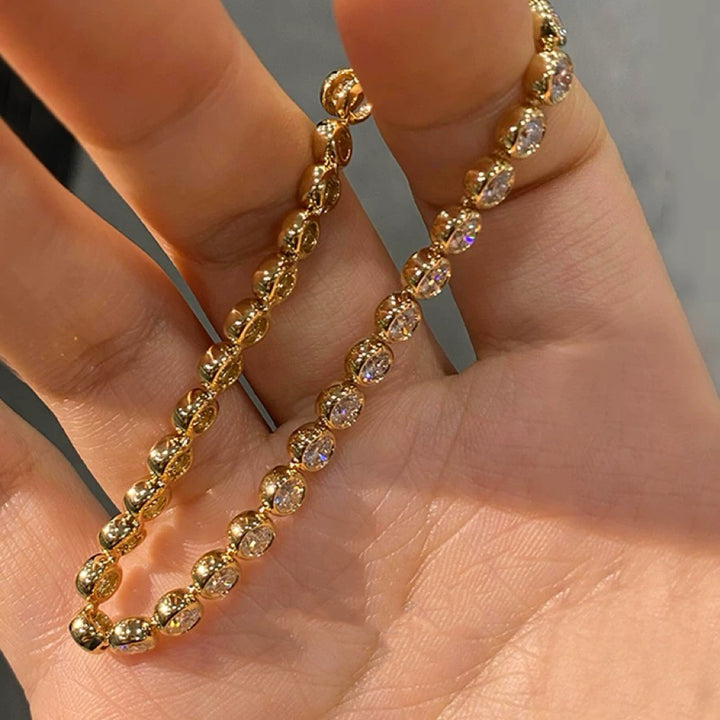 Simple Full Diamond Zirconia Bracelet Necklace