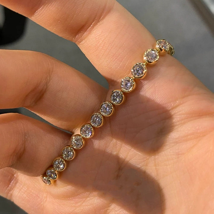 Simple Full Diamond Zirconia Bracelet Necklace