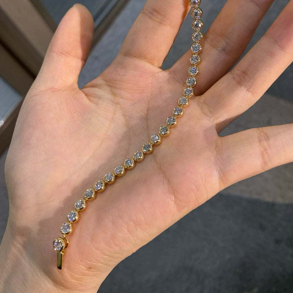 Simple Full Diamond Zirconia Bracelet Necklace