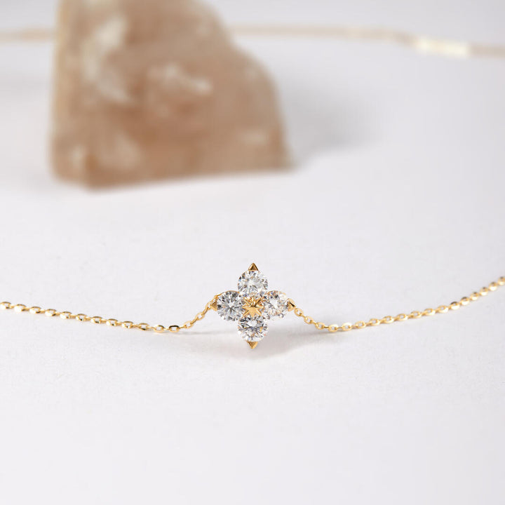 Flower Zircon Pendant Necklace