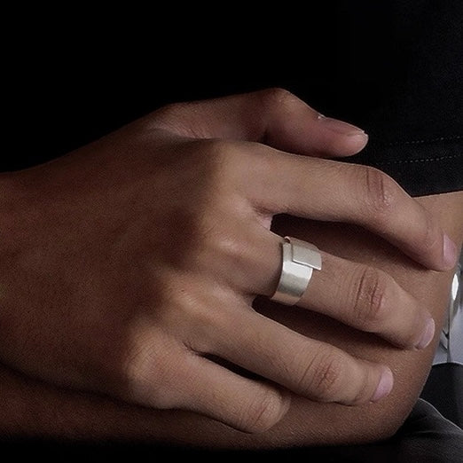 Brushed Sterling Silver Adjustable Ring