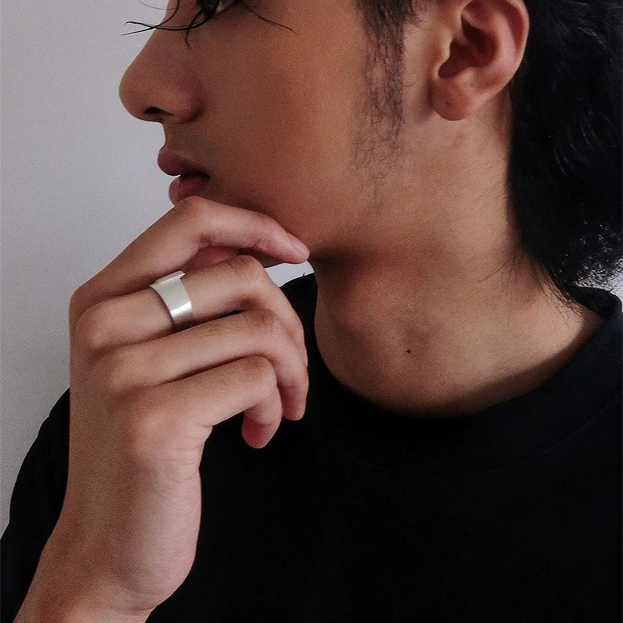 Brushed Sterling Silver Adjustable Ring