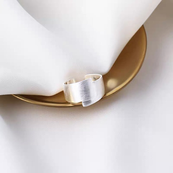 Brushed Sterling Silver Adjustable Ring