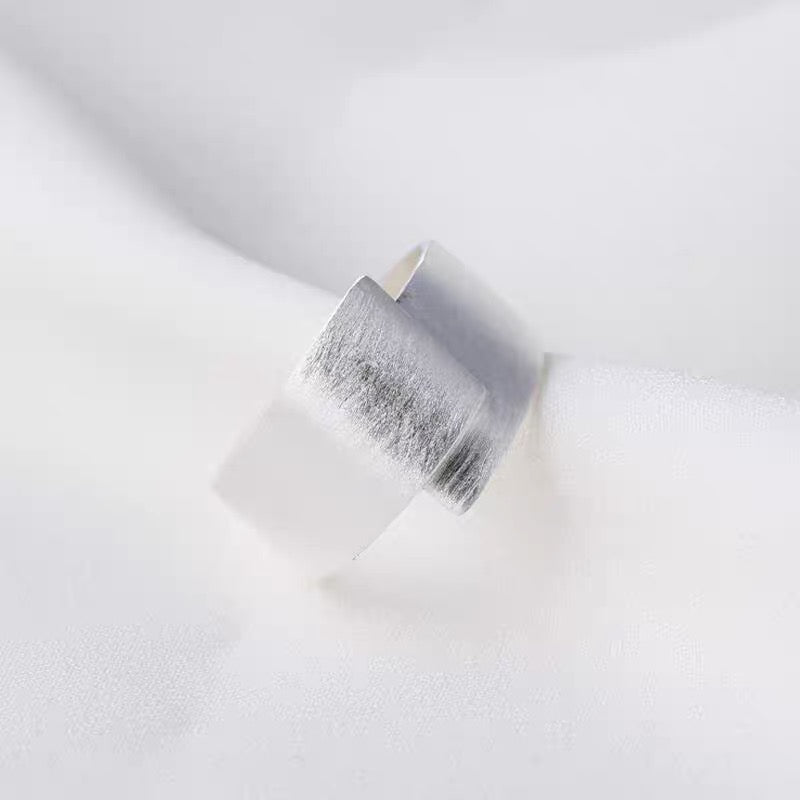 Brushed Sterling Silver Adjustable Ring