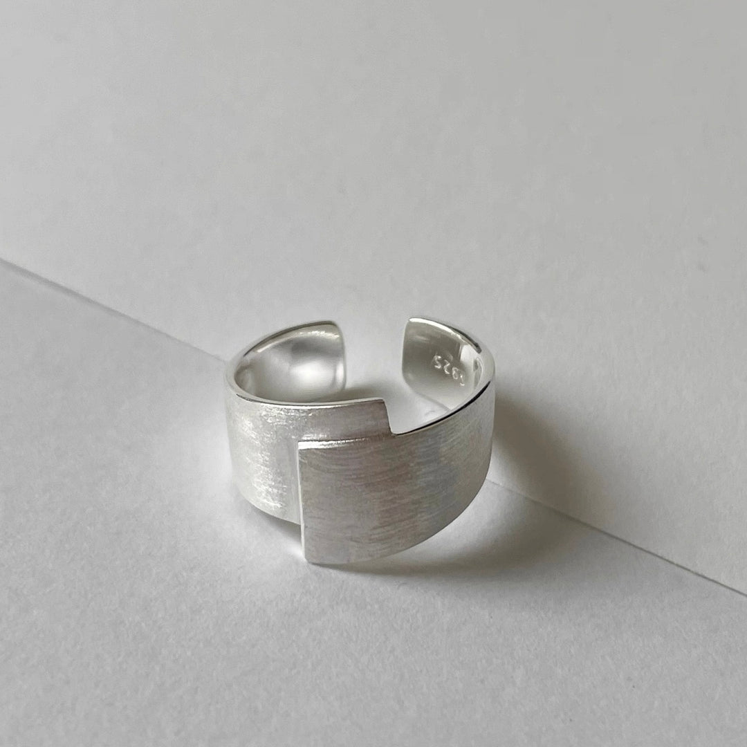 Brushed Sterling Silver Adjustable Ring