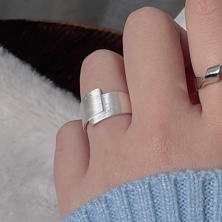 Brushed Sterling Silver Adjustable Ring