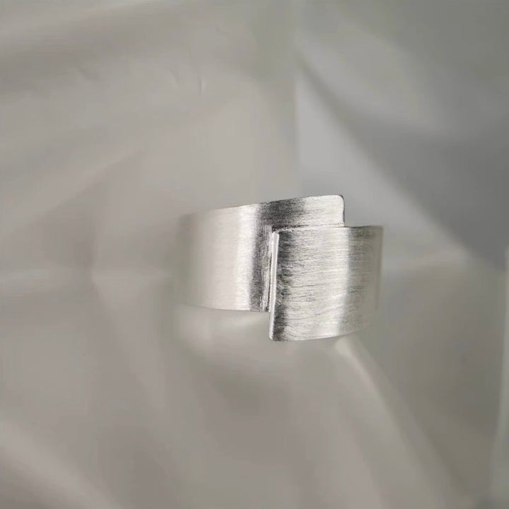 Brushed Sterling Silver Adjustable Ring