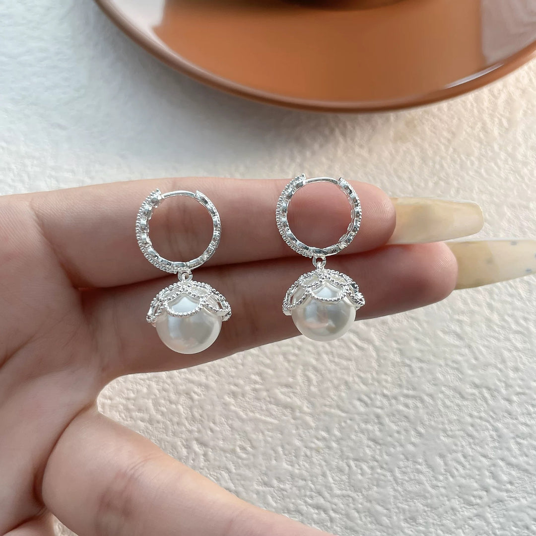 Pearl Hoop Earrings