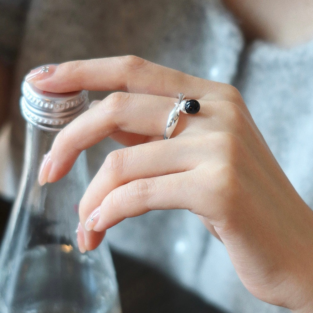 Onyx Hazelnut Ring