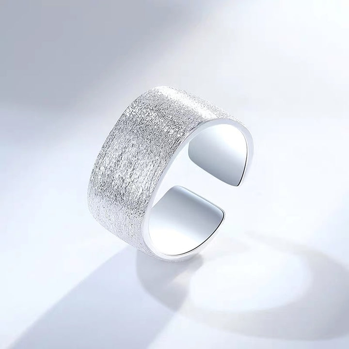 Brushed Textured Wide Band Ring
