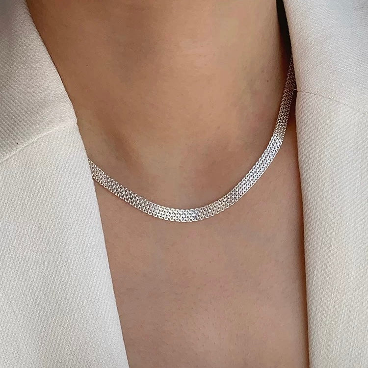 Multi-Strand Woven Chain Necklace & Bracelet Set