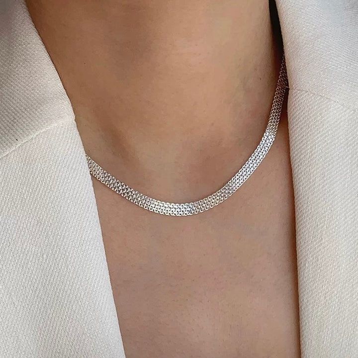 Multi-Strand Woven Chain Necklace & Bracelet Set