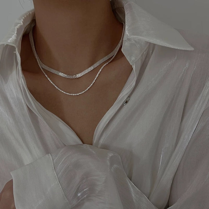 Multi-Strand Woven Chain Necklace & Bracelet Set