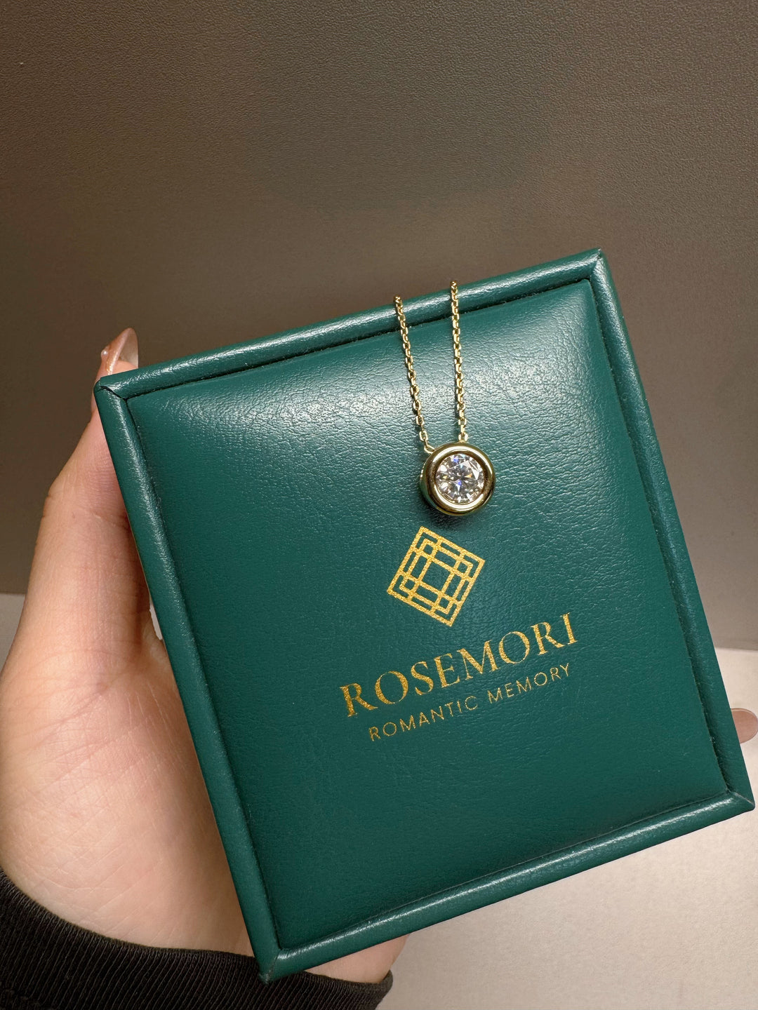 Bezel Solitaire Moissanite Necklace