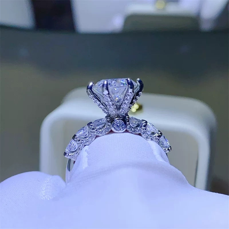 Aurora Six-Prong Moissanite Ring