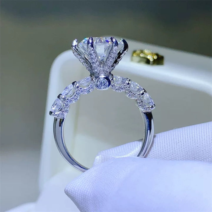 Aurora Six-Prong Moissanite Ring