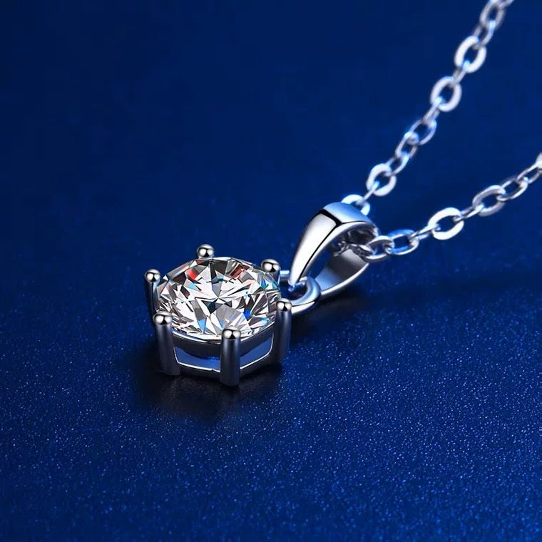 Classic Solitaire Moissanite Pendant Necklace