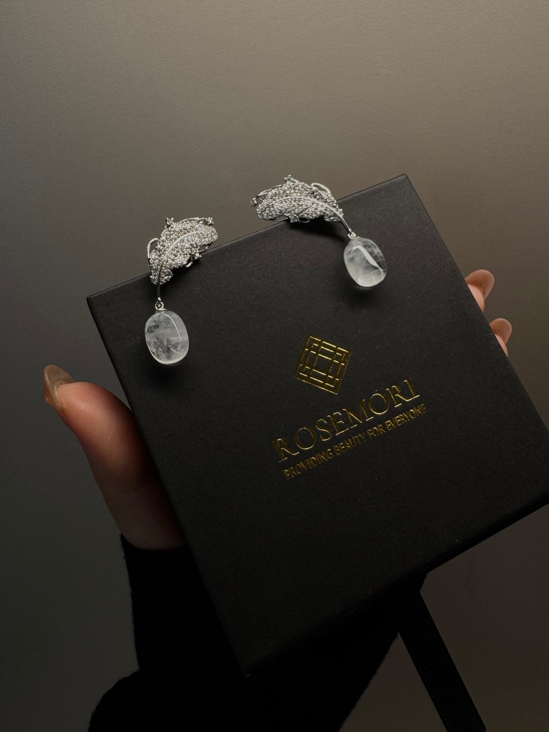 Feather Leaf Pearl Drop Earrings