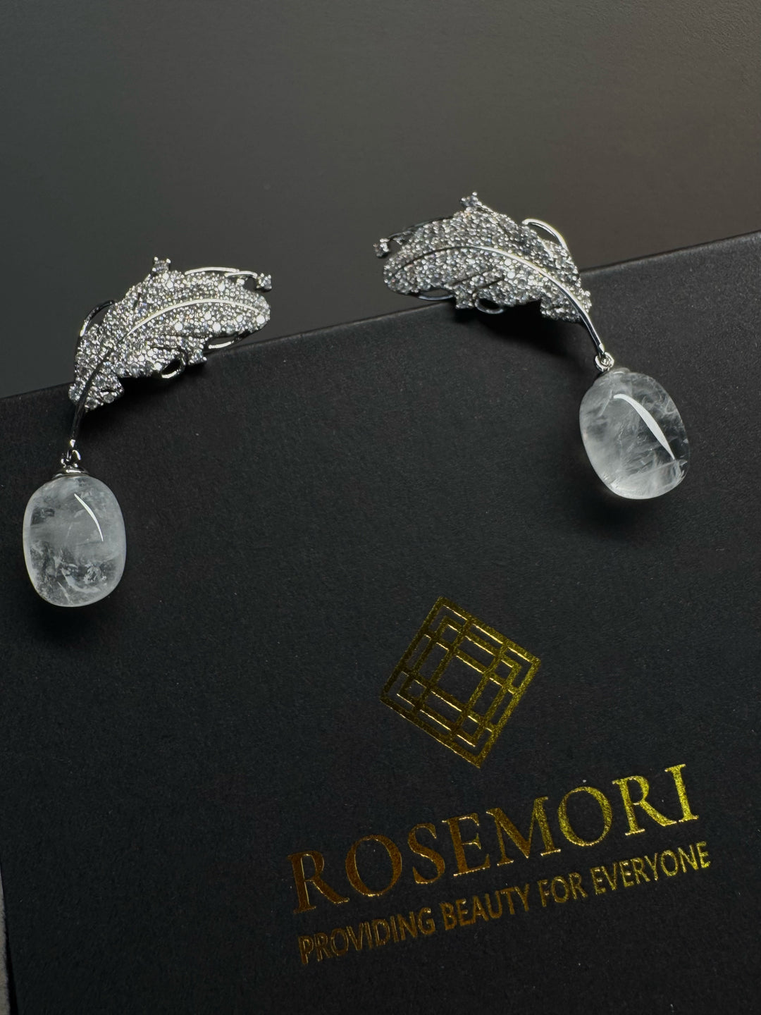 Feather Leaf Pearl Drop Earrings