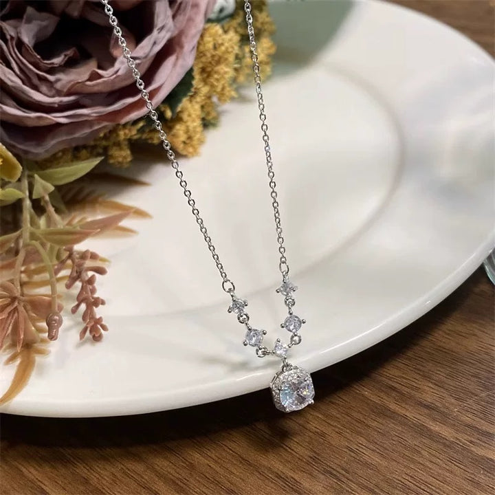 Sugar Cube Moissanite Necklace