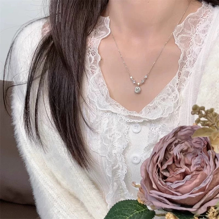 Sugar Cube Moissanite Necklace