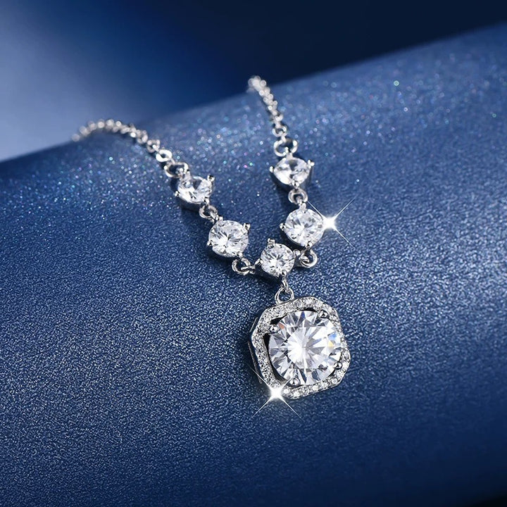 Sugar Cube Moissanite Necklace