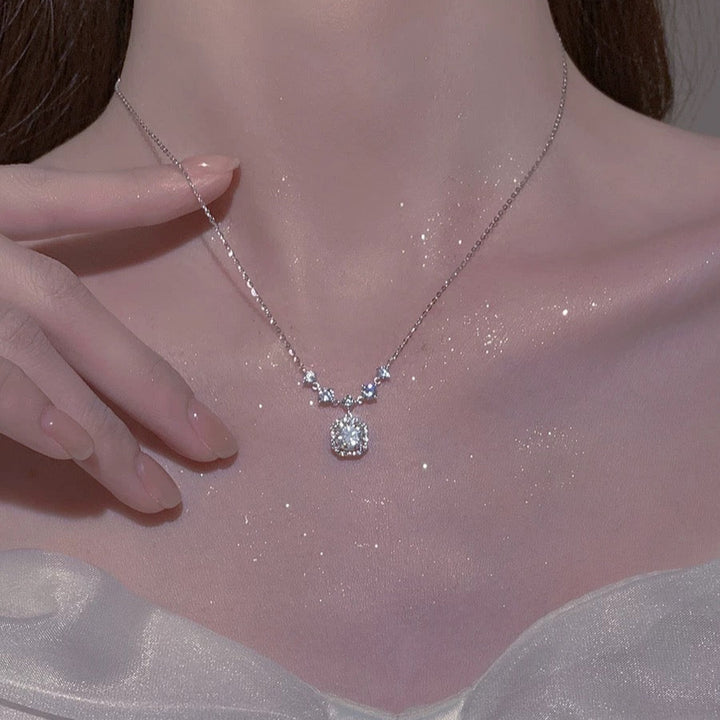 Sugar Cube Moissanite Necklace