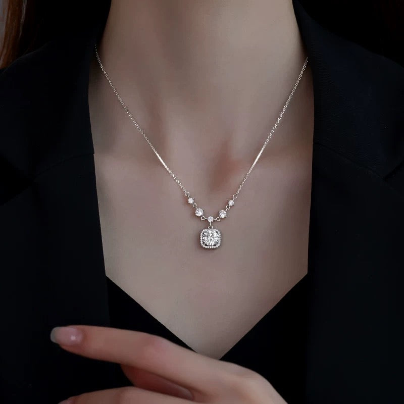 Sugar Cube Moissanite Necklace