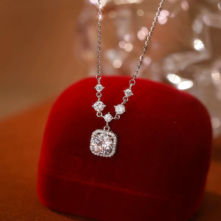 Sugar Cube Moissanite Necklace