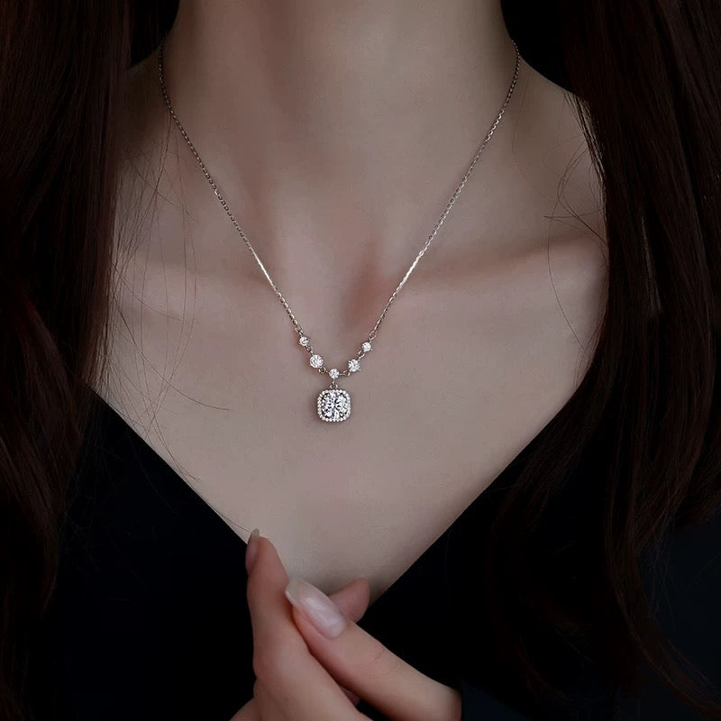 Sugar Cube Moissanite Necklace