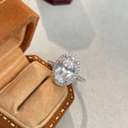 Oval Pigeon Egg Moissanite Ring