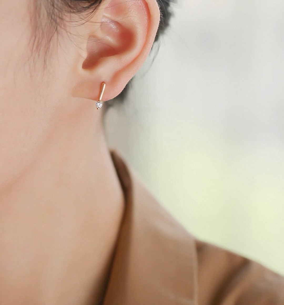 Minimal Drop Zircon Hoop Earrings — Dainty Everyday Sparkle | S925 Sterling Silver