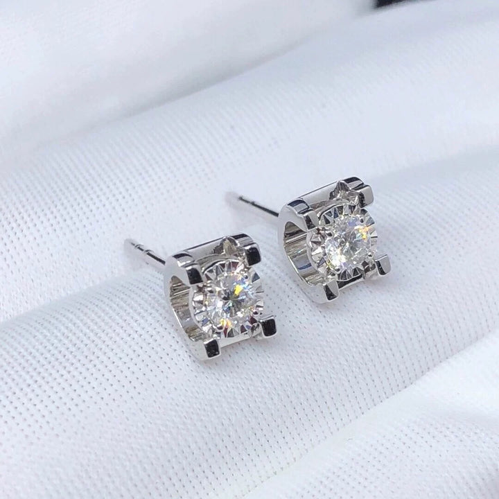 Classic Four-Prong Moissanite Stud Earrings