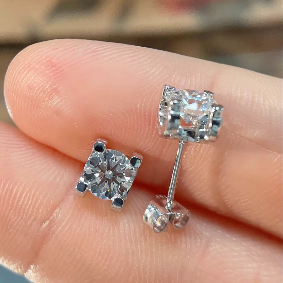 Classic Four-Prong Moissanite Stud Earrings