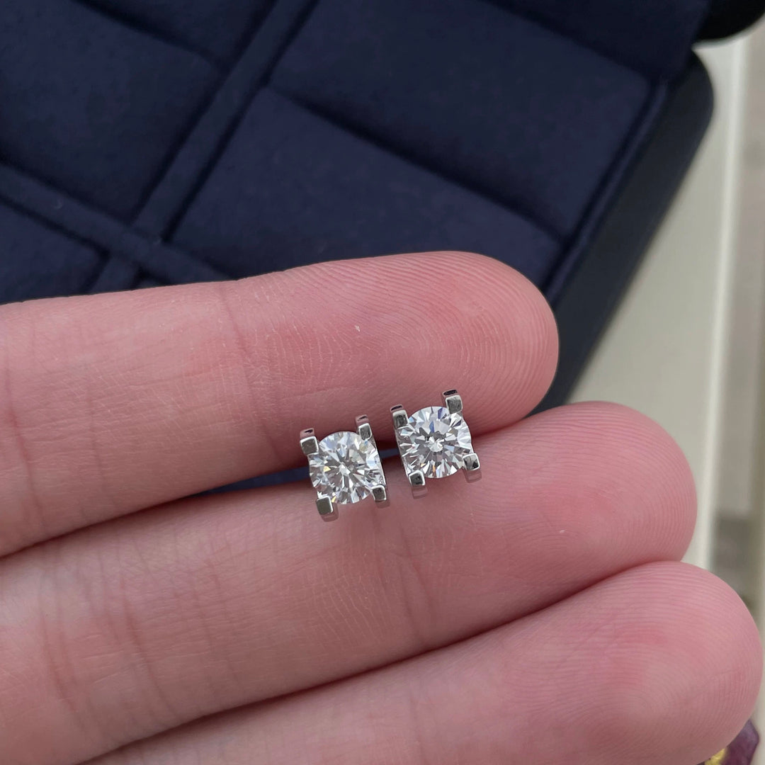 Classic Four-Prong Moissanite Stud Earrings