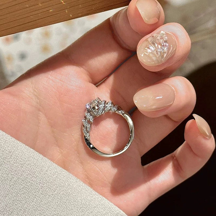 Tidal Wave Swirl Moissanite Ring