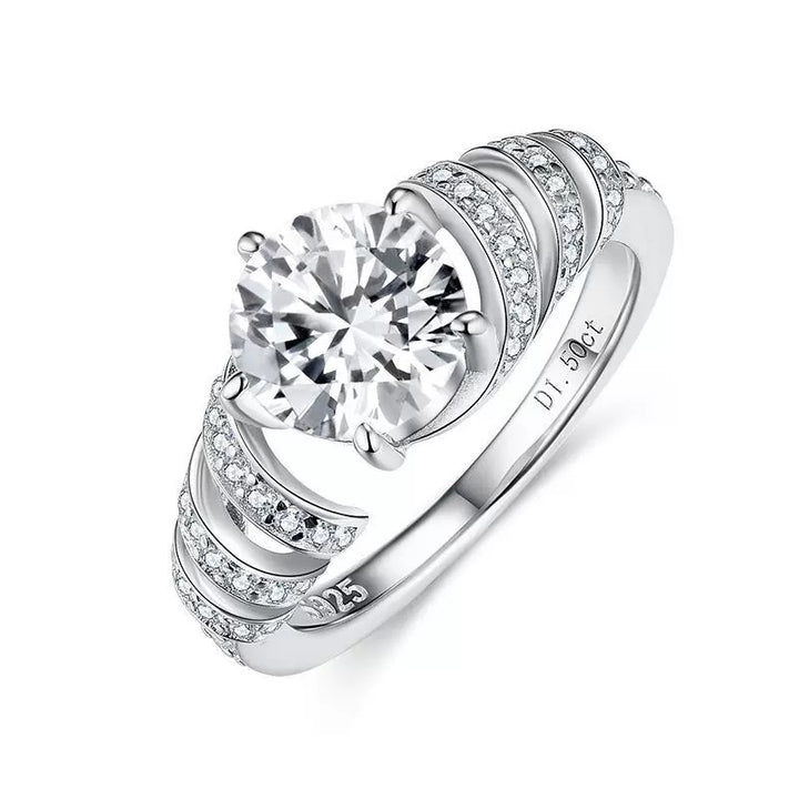 Tidal Wave Swirl Moissanite Ring