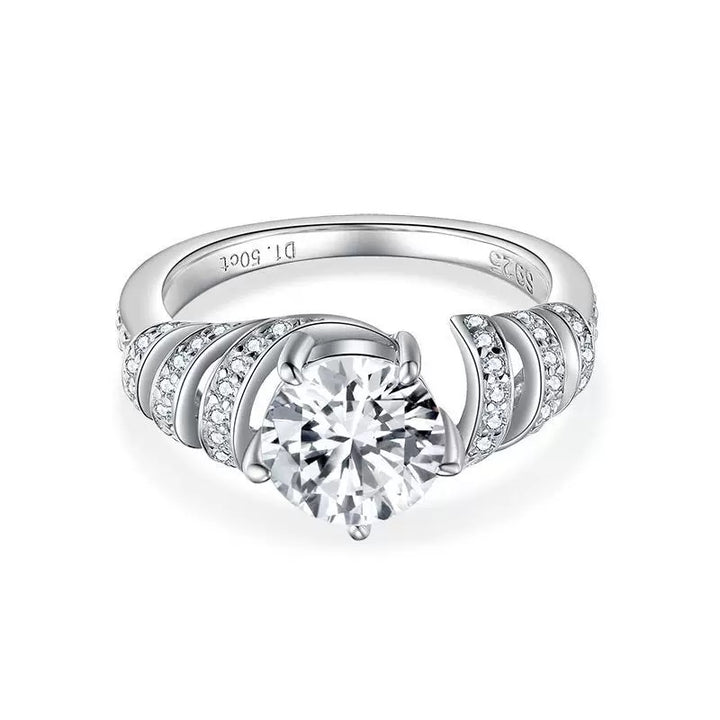 Tidal Wave Swirl Moissanite Ring