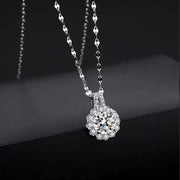 Sterling Silver Moissan Sunflower Necklace