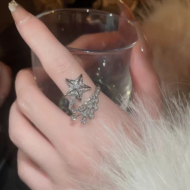 Comet Full Pentagram Ring